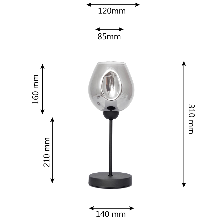 Настольная лампа LILI 1xE27/15W/230V черный/серый