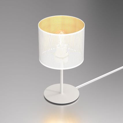 Настольная лампа LOFT SHADE 1xE27/60W/230V диаметр 18 см белая/золотая