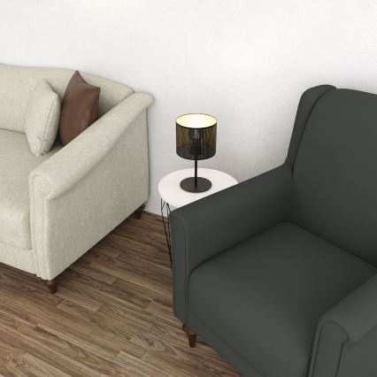 Настольная лампа LOFT SHADE 1xE27/60W/230V диаметр 18 см черная/золотая