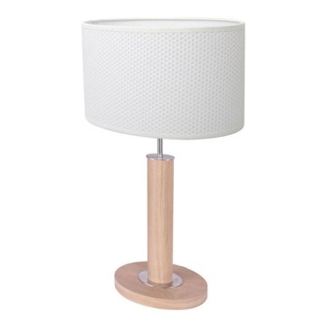 Настольная лампа MERCEDES 1xE27/40W/230V 46 см белая/дуб