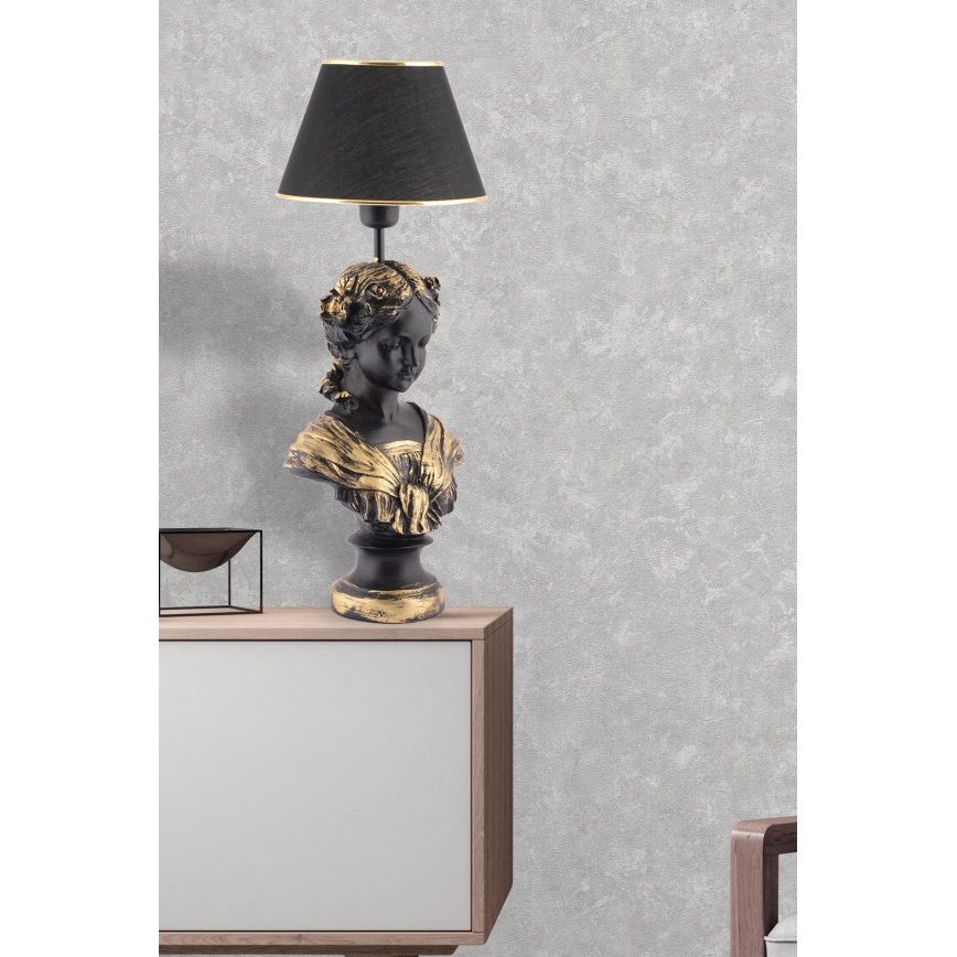 Настольная лампа OPELYA 1xE27/40W/230V черный/золотистый