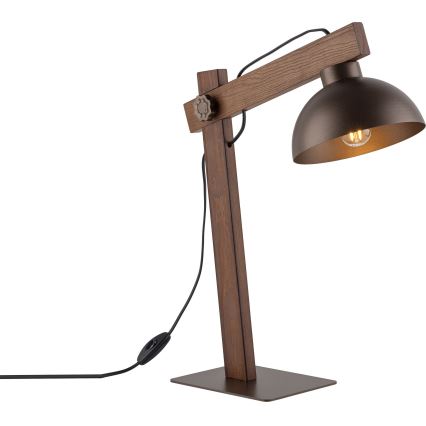 Настольная лампа OSLO 1xE27/15W/230V орех/коричневый