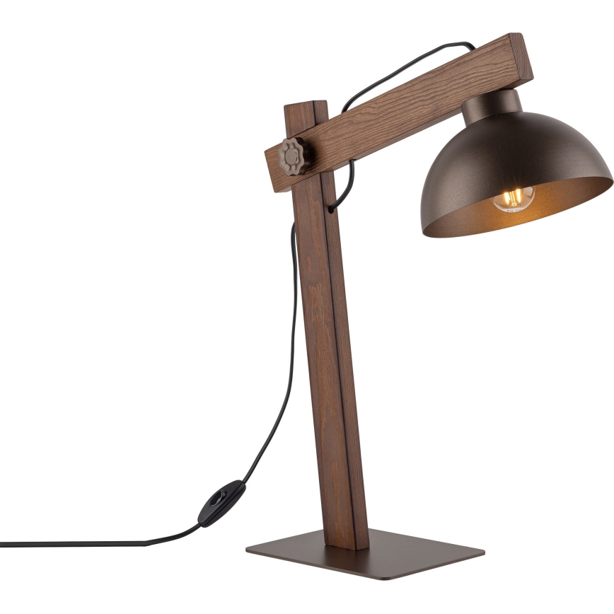 Настольная лампа OSLO 1xE27/15W/230V орех/коричневый