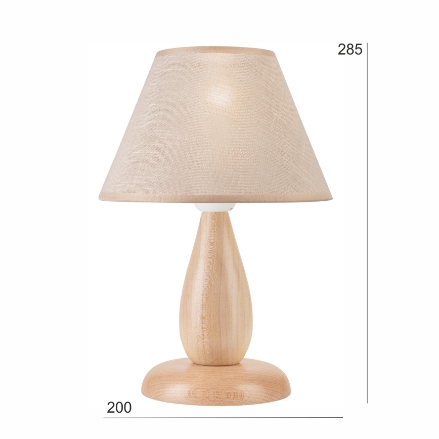Настольная лампа PERA 1xE27/60W/230V бежевый/бук