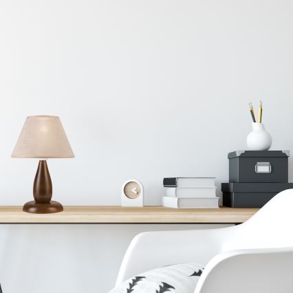 Настольная лампа PERA 1xE27/60W/230V темно-коричневый/бук