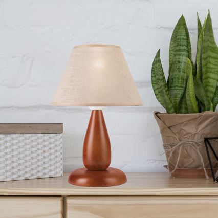 Настольная лампа PERA 1xE27/60W/230V коричневый/бук