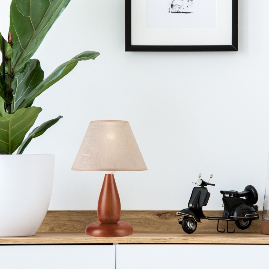 Настольная лампа PERA 1xE27/60W/230V коричневый/бук