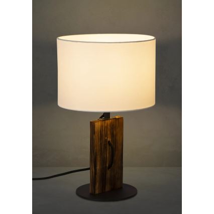 Настольная лампа PINUS 1xE27/40W/230V белый/дерево