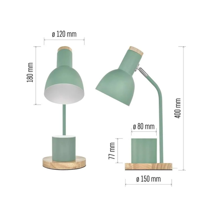 Настольная лампа POPPY 1xE27/25W/230V зелёная