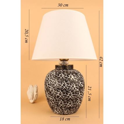 Настольная лампа RAMZES 1xE27/40W/230V белая/черная