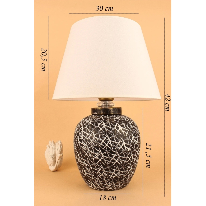 Настольная лампа RAMZES 1xE27/40W/230V белая/черная