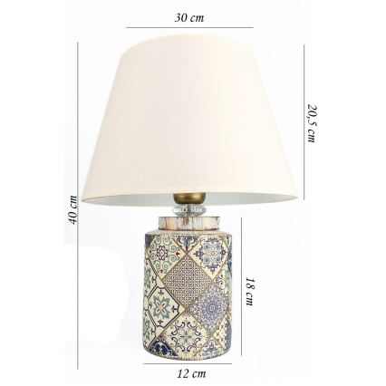Настольная лампа RAMZES 1xE27/40W/230V белая/серая