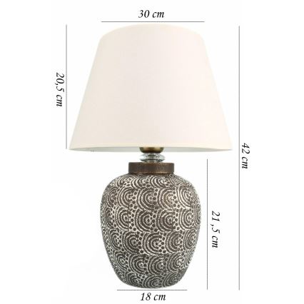 Настольная лампа RAMZES 1xE27/40W/230V белая/серая
