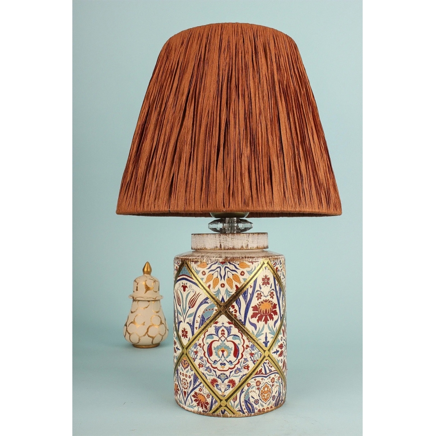 Настольная лампа RAMZES 1xE27/40W/230V с абажуром из рафии