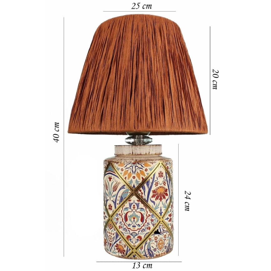 Настольная лампа RAMZES 1xE27/40W/230V с абажуром из рафии
