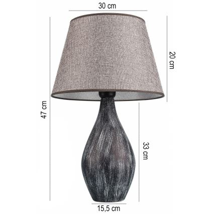 Настольная лампа RAMZES 1xE27/40W/230V серая