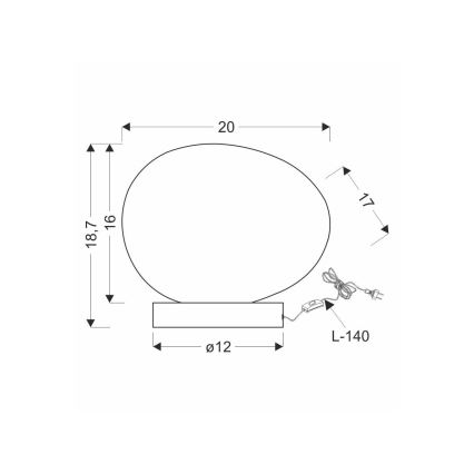 Настольная лампа STONES 1xE27/40W/230V