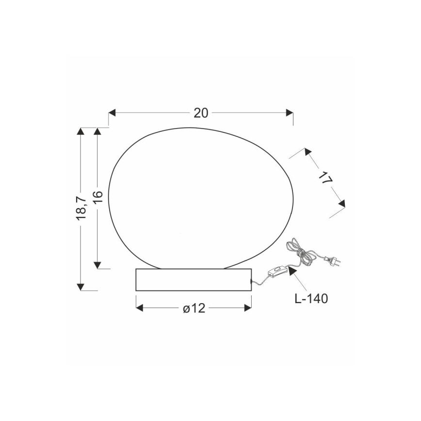 Настольная лампа STONES 1xE27/40W/230V