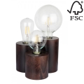Настольная лампа VINCENT 3xE27/15W/230V бук - сертифицировано FSC
