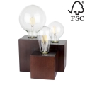 Настольная лампа VINCENT 3xE27/15W/230V бук - сертифицировано FSC