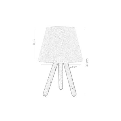 Настольная лампа WOOD 1xE27/60W/230V голубая