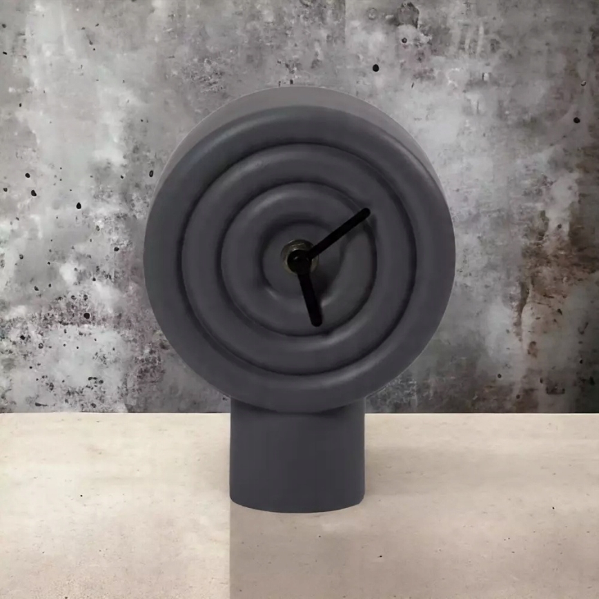 Настольные керамические часы 16 см 1xAA серые