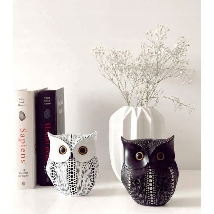 Настольный декор 15 см белый/чёрный