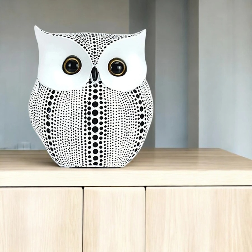 Настольный декор 15 см белый/чёрный