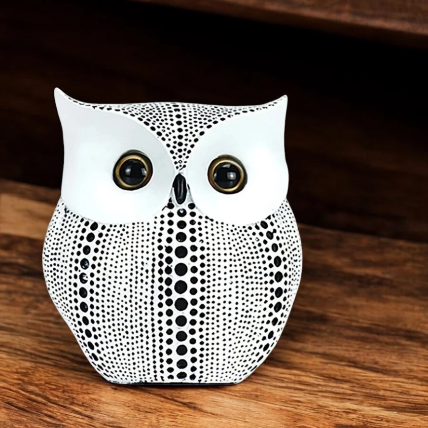 Настольный декор 15 см белый/чёрный