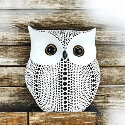 Настольный декор 15 см белый/чёрный