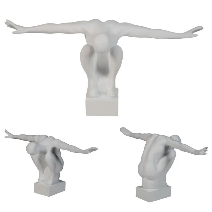 Настольный декор 19,5x16x38,5 см, из смолы, белый