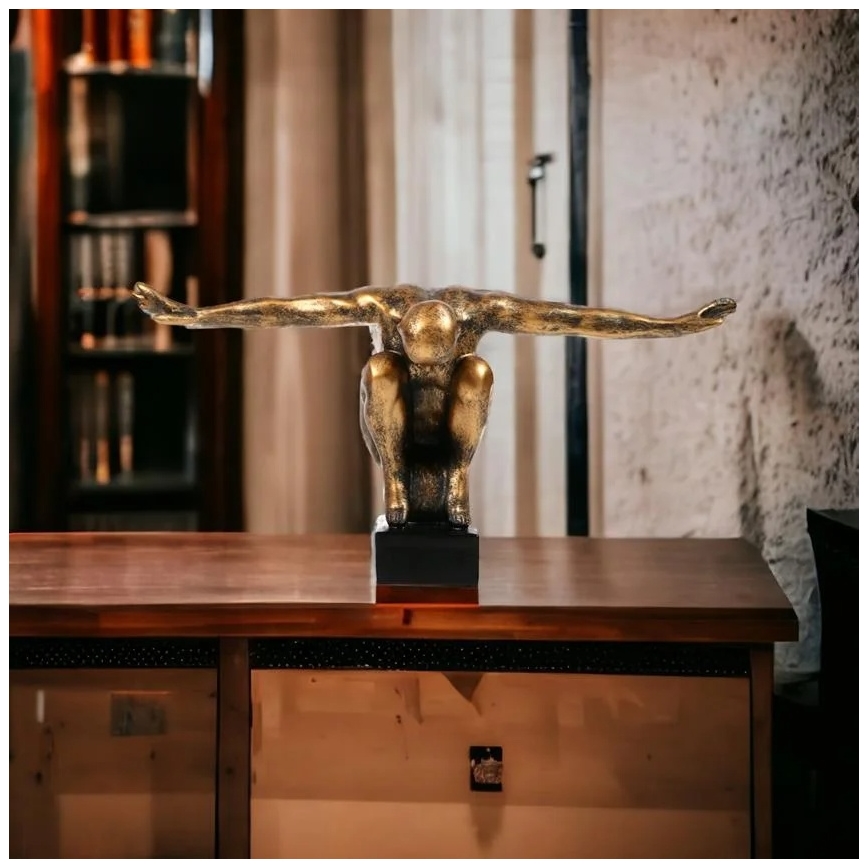 Настольный декор 25x41x20 см, из смолы, с золотой патиной