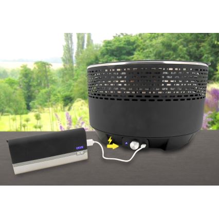 Настольный гриль на углях 4xAA/USB черный