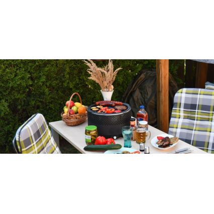 Настольный гриль на углях 4xAA/USB черный