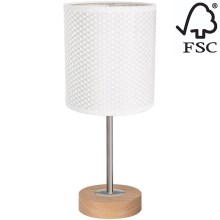 Настольная лампа BENITA 1xE27/60W/230V 30 см белый/дуб – сертифицировано FSC