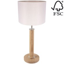 Настольная лампа BENITA 1xE27/60W/230V 61 см кремовый/дуб – сертифицировано FSC