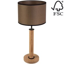 Настольная лампа BENITA 1xE27/60W/230V 61 см коричневый/дуб – сертифицировано FSC