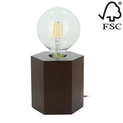 Настольная лампа HEXAR 1xE27/25W/230V бук - сертифицировано FSC
