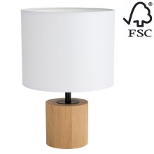 Настольная лампа KRETA 1xE27/25W/230V сосна/белый - сертифицировано FSC