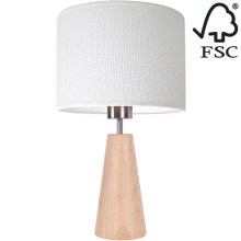 Настольная лампа MERCEDES 1xE27/40W/230V диаметр 43 см белый/дуб – сертифицировано FSC