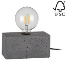 Настольная лампа STRONG DOUBLE 1xE27/25W/230V бетон - сертифицировано FSC