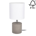 Настольная лампа STRONG ROUND 1xE27/25W/230V бетон - сертифицировано FSC