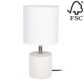 Настольная лампа STRONG ROUND 1xE27/25W/230V бетон - сертифицировано FSC