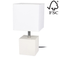 Настольная лампа STRONG SQUARE 1xE27/25W/230V бетон - сертифицировано FSC