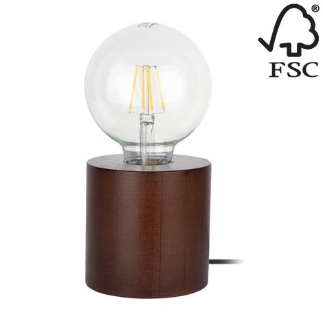 Настольная лампа TRONGO ROUND 1xE27/25W/230V бук - сертифицировано FSC