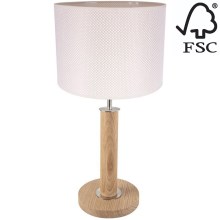 Настільна лампа BENITA 1xE27/60W/230V 48 см кремовий/дуб – FSC сертифіковано