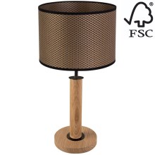 Настільна лампа BENITA 1xE27/60W/230V 48 см коричневий/дуб – FSC сертифіковано
