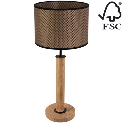 Настільна лампа BENITA 1xE27/60W/230V 61 см коричневий/дуб – FSC сертифіковано