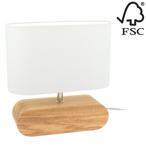Настільна лампа MARINNA 1xE27/25W/230V дуб – сертифіковано FSC