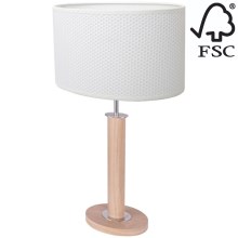 Настільна лампа MERCEDES 1xE27/40W/230V 60 см білий/дуб – FSC сертифіковано